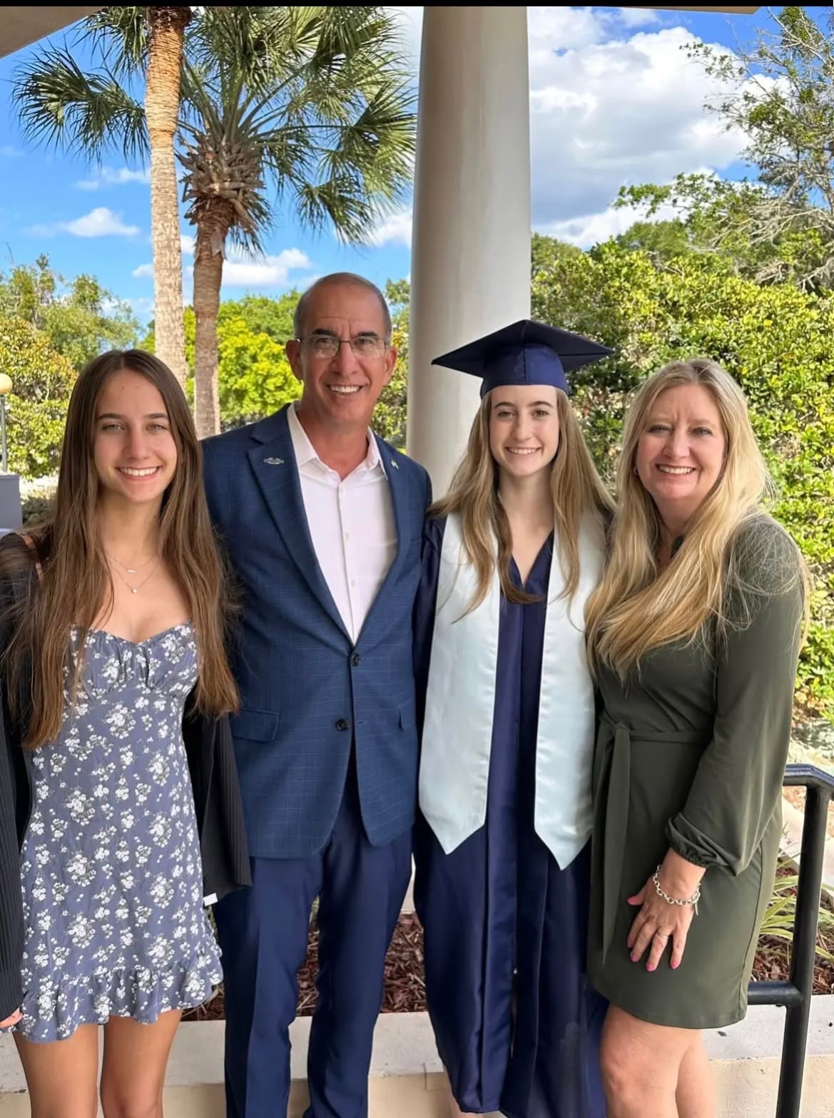 Carey Baker with his family at graduation